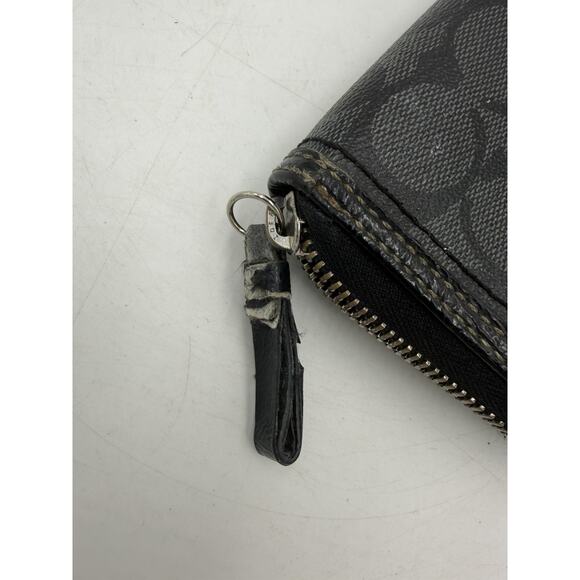 Coach F54007 Crossgrain Accordion Zip Around Leather Wallet - Black - Picture 2 of 6